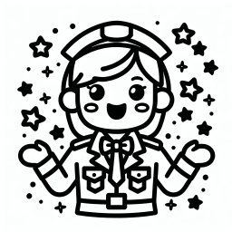 fliegende Hüterin – #Polizistin #Ausmalbild #Kreativität #Kinder #Farbenfreude