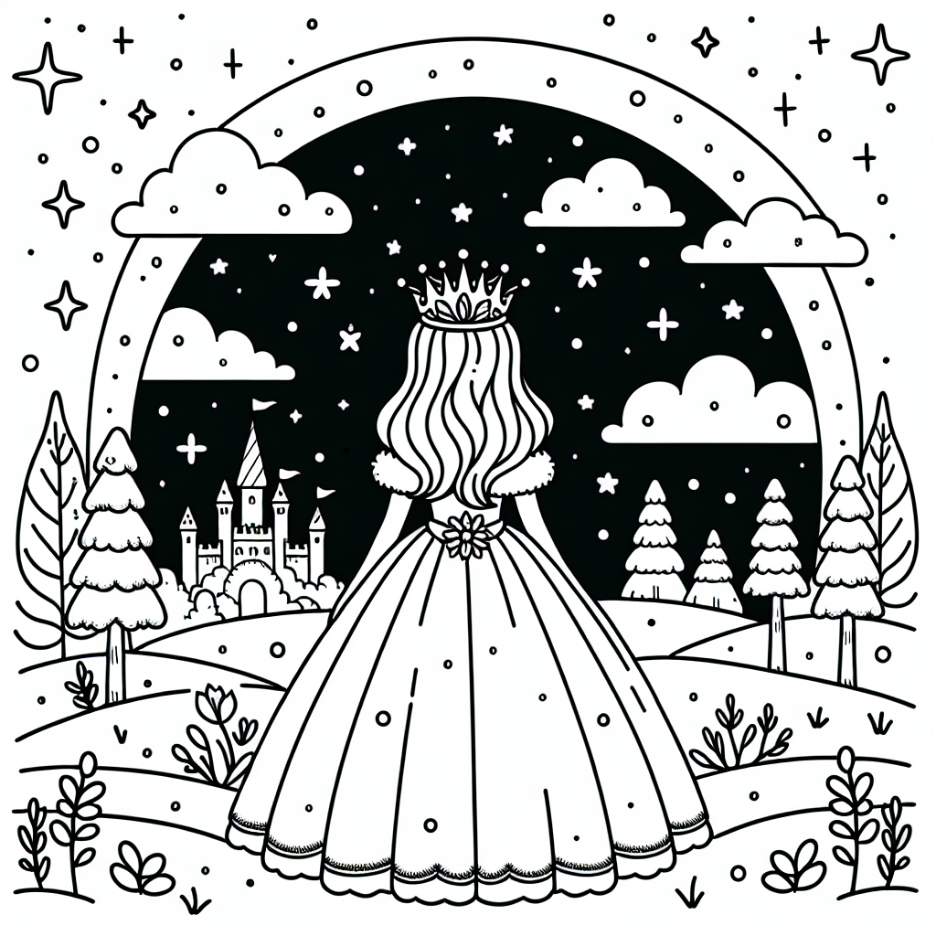 Zauberhaftes Diadem - Diadem, Winterhügel, Prinzessin, Ausmalspaß, Kreativität