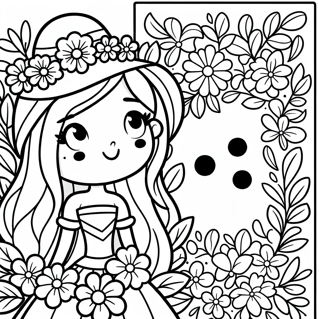 Um dieses zauberhafte Ausmalbild der Prinzessin besonders schön zu gestalten, beginne mit der Auswahl einer Palette, die deine Lieblingsfarben enthält. Für das strahlende Lächeln der Prinzessin eignen sich sanfte, warme Töne für ihr Gesicht und Haar. Verwende für ihren eleganten Hut einen kräftigen, majestätischen Farbton wie Purpur oder Rubinrot. Dies verleiht dem Bild eine königliche Note.
Für das prächtige Ballkleid der Prinzessin kannst du Pastellfarben wählen, die gut mit den Blumen harmonieren, wie ein sanftes Rosa oder ein helles Blau. Füge zarte Akzente in Gold oder Silber hinzu, um die Details ihrer Krone hervorzuheben und dem Aussehen einen edlen Hauch zu verleihen. Die Blumen um sie herum laden dazu ein, mit bunten Farbkombinationen zu experimentieren - vielleicht ein Regenbogen aus Farben, der die Schönheit der Freundschaft und Harmonie symbolisiert.
Denke dir eine märchenhafte Geschichte um die Szene aus, vielleicht eine, in der die Prinzessin mit ihrem Zauberstab das Schloss verzaubert, um es in einem neuen Licht erstrahlen zu lassen. Diese kreative Vision wird durch die strahlenden Farben und die liebevollen Details lebendig.