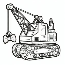 Verspielter Bagger – #Baustelle #Raupenkran #Kreativität #BuntesAbenteuer #Kinderzeichnungen