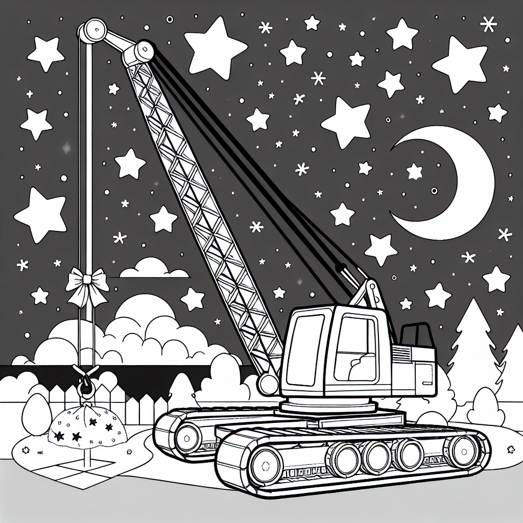 Tanzender Raupenkran - Raupenkran, Sommerabend, Spielplatzszene, TanzendermitSchleife, GeheimnisvollesBlatt