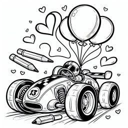 Fröhlicher Rennspaß – #Rennauto #Formel1 #Rennstrecke #Ausmalbild #Kinderträume