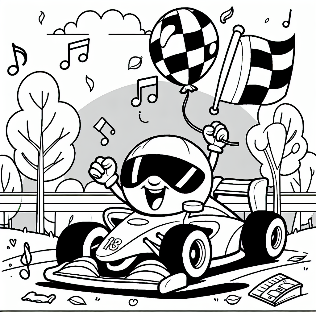 Flitzendes Rennauto-Abenteuer - Rennauto, Rennfahrer, Herbstpark, Karoballon, Spaßrennen