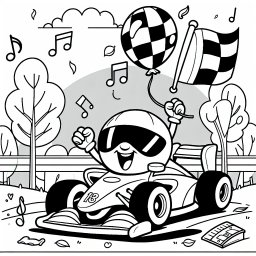 Flitzendes Rennauto-Abenteuer - Rennauto, Rennfahrer, Herbstpark, Karoballon, Spaßrennen