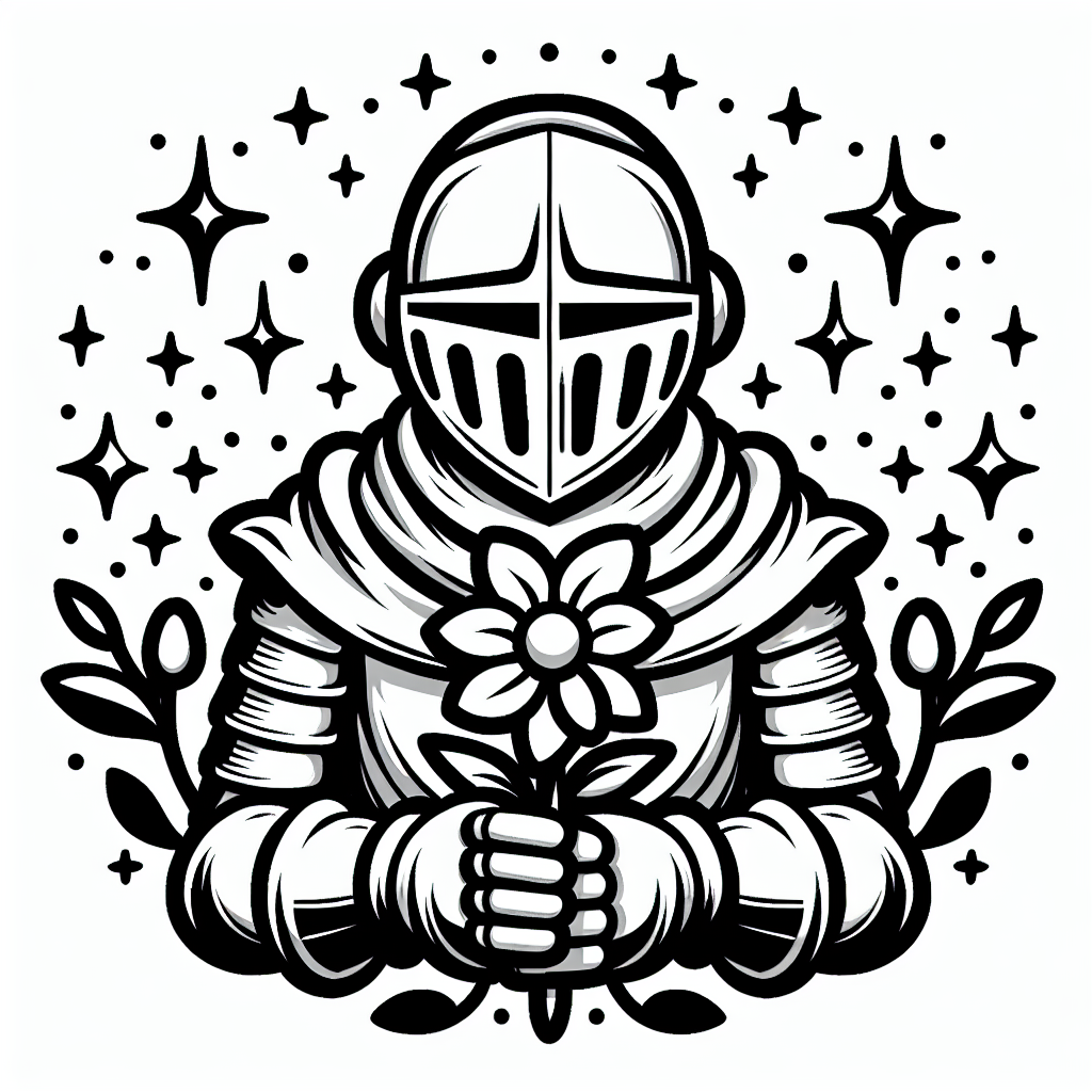 Willkommen in einer magischen Welt voller Abenteuer! Hier wartet ein spannendes Ausmalbild auf dich. Es zeigt einen neugierigen Ritter, der eine geheimnisvolle Blume in der Hand hält. Um ihn herum funkeln die Sterne am Nachthimmel und laden dich ein, sie in den schönsten Farben zum Leuchten zu bringen.
Unser Ritter trägt eine glänzende Rüstung, die ihn in seiner Burg vor Gefahren schützt. Doch was verbirgt sich hinter seiner Blume? Das Geheimnis ist, dass diese Blume im Dunkeln leuchtet und ihm den Weg zu neuen Abenteuern weist. Male die Blume in leuchtenden Farben aus, damit sie ihre magische Kraft entfalten kann!
Denke daran, dass ein Ritter nicht nur ein Schwert trägt, sondern auch Ehre besitzt. Vielleicht träumt er von einem großen Turnier, bei dem er seine Tapferkeit beweisen kann. Male die Sterne um ihn herum in funkelnden Farben, um seine Träume zum Leben zu erwecken.
Lass deiner Fantasie freien Lauf und fülle das Bild mit Leben und Farbe! Welche Farben wählst du für seine Rüstung und die geheimnisvolle Blume?