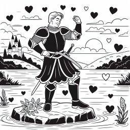 Der tanzende Ritter - Ritter Roland, Burg am Hügel, Abendsonne, Schimmernde Rüstung, Herzen überall