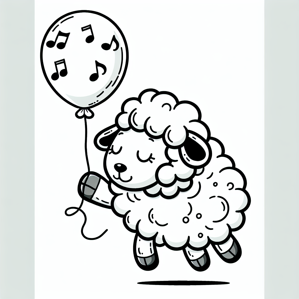 Melodisches Schaf - #Schafe #Ausmalbild #Musik #Kinder #Kreativität