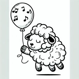 Melodisches Schaf - #Schafe #Ausmalbild #Musik #Kinder #Kreativität