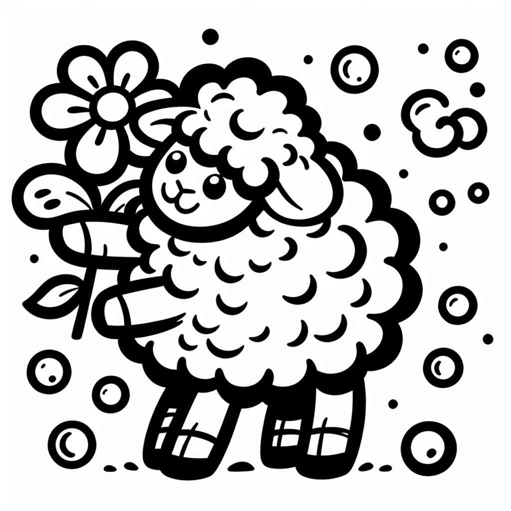 Lustiges Blasenschaf - Viel Spaß beim Ausmalen! Denk daran, deiner Fantasie freien Lauf zu lassen. Dein Schaf kann genauso bunt werden, wie du