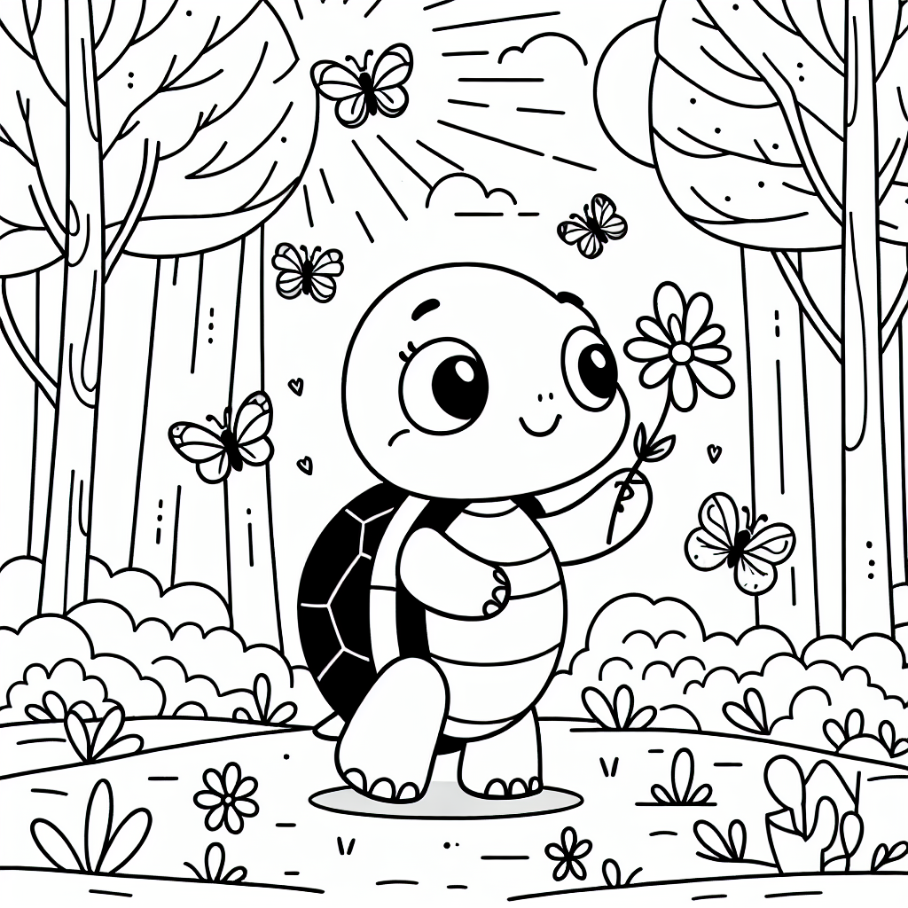 Tanzende Schildkröte im Morgenlicht - Schildkröte, Balancieren, Wiese, Fröhlich, Schmetterlinge