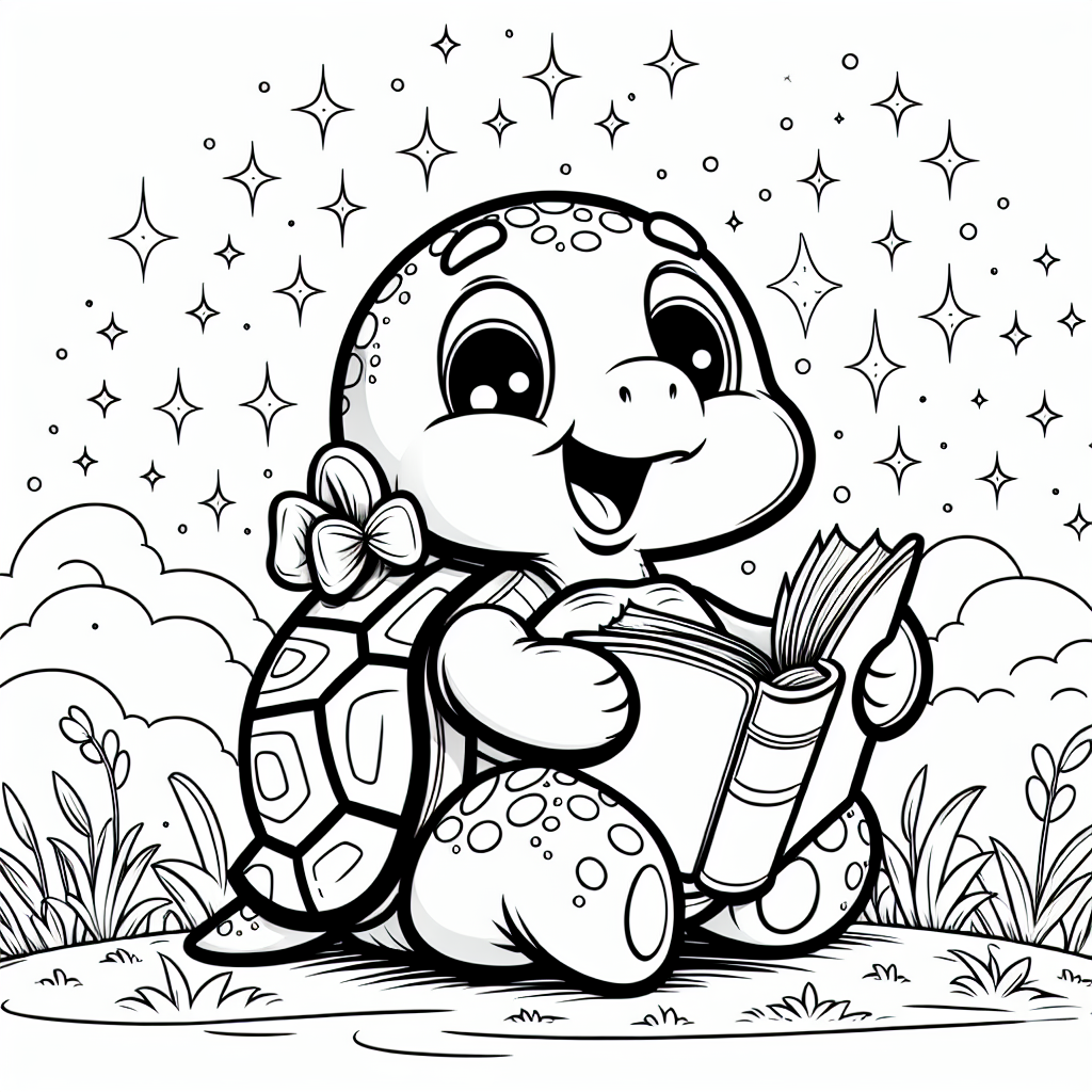 Schildkrötenzauber auf der Sommerwiese - Schildkröte, Lesen, Abenddämmerung, Sommerwiese, Schleife