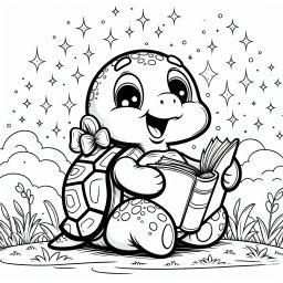 Schildkrötenzauber auf der Sommerwiese - Schildkröte, Lesen, Abenddämmerung, Sommerwiese, Schleife