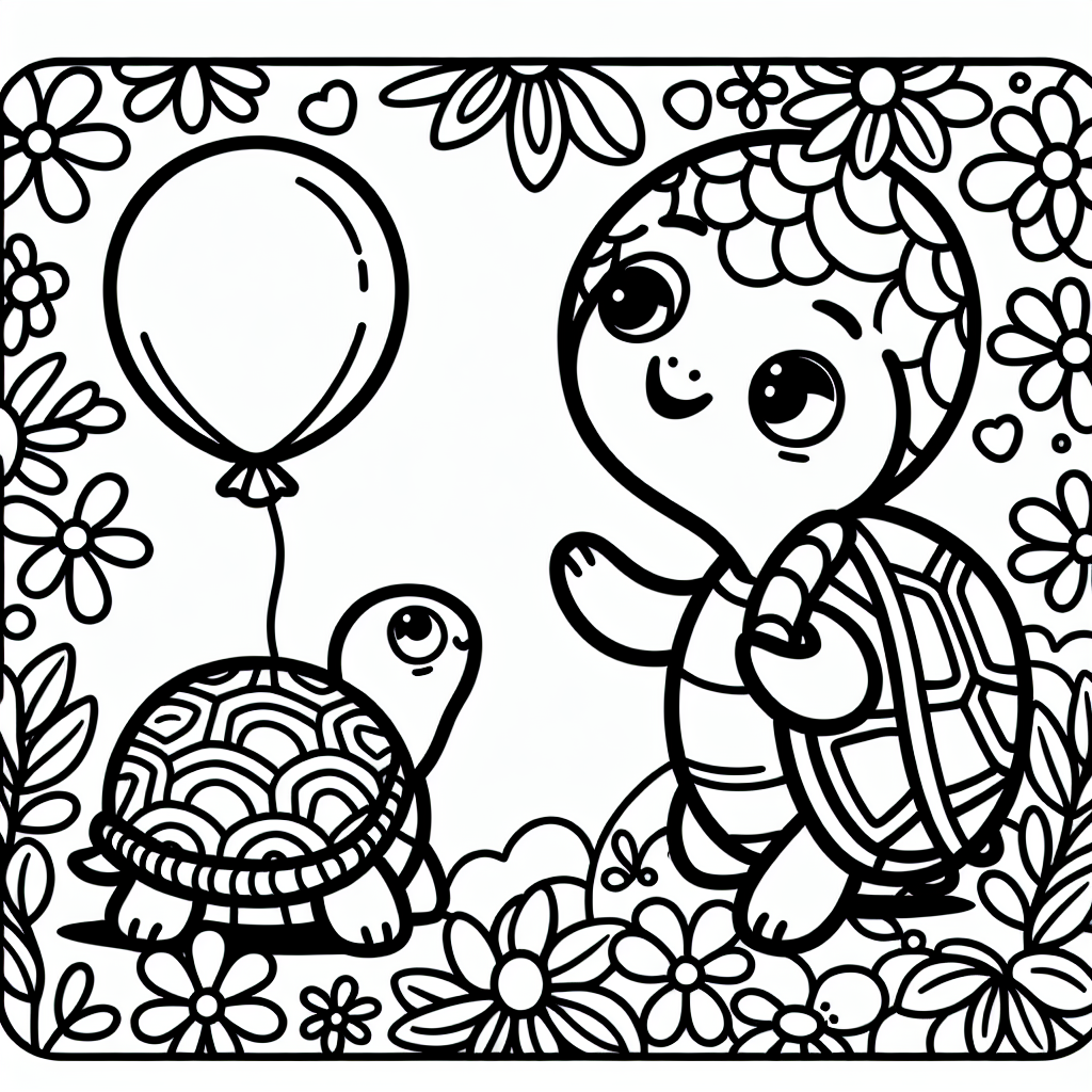 Neugierkugel - #Schildkröte #Ausmalbild #KreativitätFördern #KinderSpaß #FarbenfroheNatur