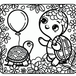 Neugierkugel - #Schildkröte #Ausmalbild #KreativitätFördern #KinderSpaß #FarbenfroheNatur