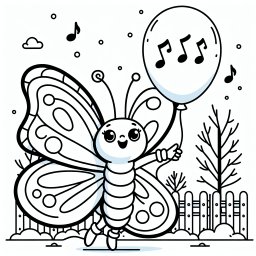 Fröhlicher Schmetterling - Spielplatz im Winter, freundlicher Schmetterling, bunter Ballon, Nachmittagsspielereien