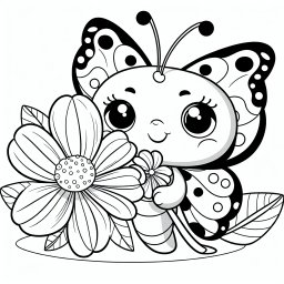 Blumiger Schmetterling - #Schmetterling #Blume #Abenteuer #Freundschaft #Ausmalbild