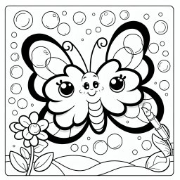 Fröhlicher Blütentraum - #Schmetterlinge, #Ausmalbild, #Kreativität, #BunteWelt, #KinderGeschichte