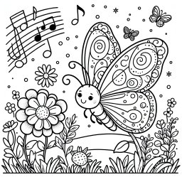 Freundlicher Schmetterling - Schmetterling, Winterwiese, Abenddämmerung, Ausmalideen