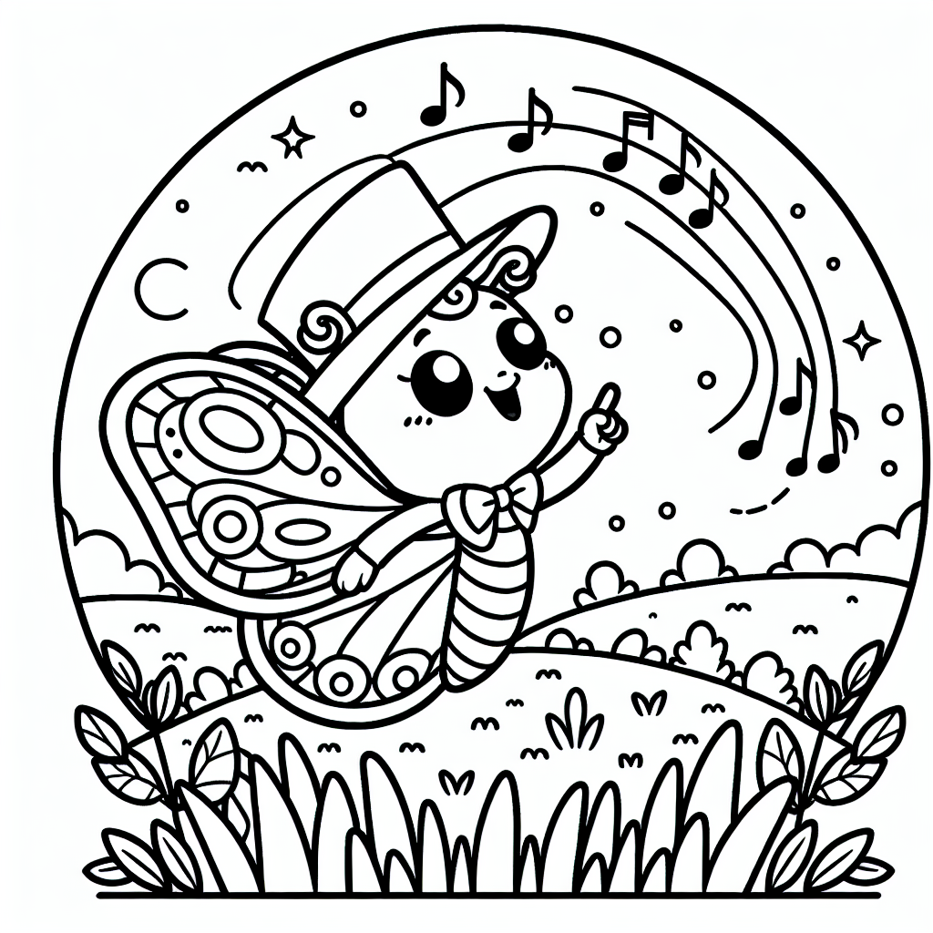 Herbstlicher Schmetterling - Schmetterling mit Hut, Herbstwiese Abenteuer, Abenddämmerung Wunder