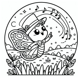 Herbstlicher Schmetterling - Schmetterling mit Hut, Herbstwiese Abenteuer, Abenddämmerung Wunder