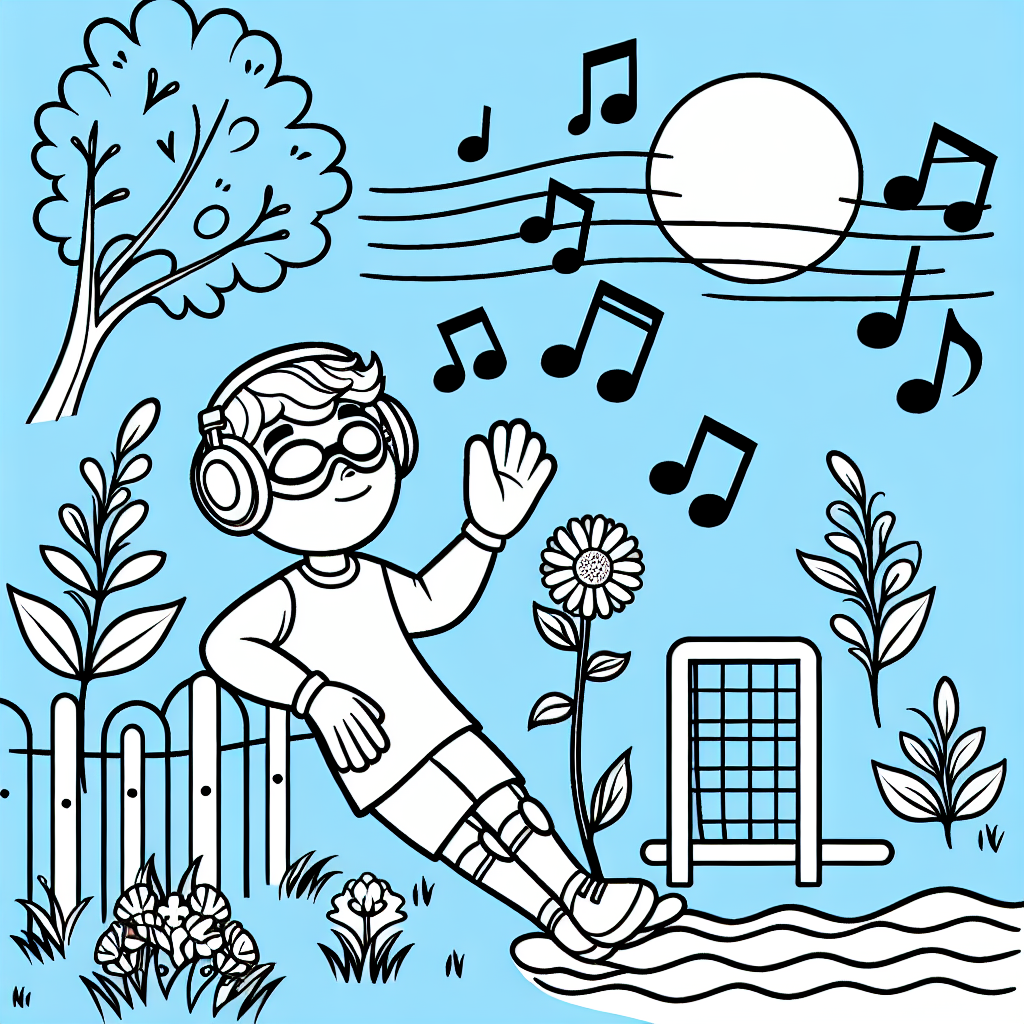 Ruhiger Torwartgruß - Frühling, Kinderillustration, Malbuch