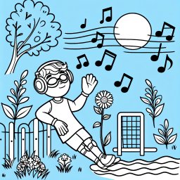 Ruhiger Torwartgruß - Frühling, Kinderillustration, Malbuch