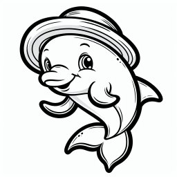 Lustiger Hutschwimmer – Tags: #Schwimmen #Kreativität #Ausmalbild #Wasser #FarbenfroherSpaß