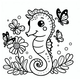 Fröhlicher Blumenreiter – #Seepferdchen #Freundschaft #Abenteuer #Aquarium #Korallen