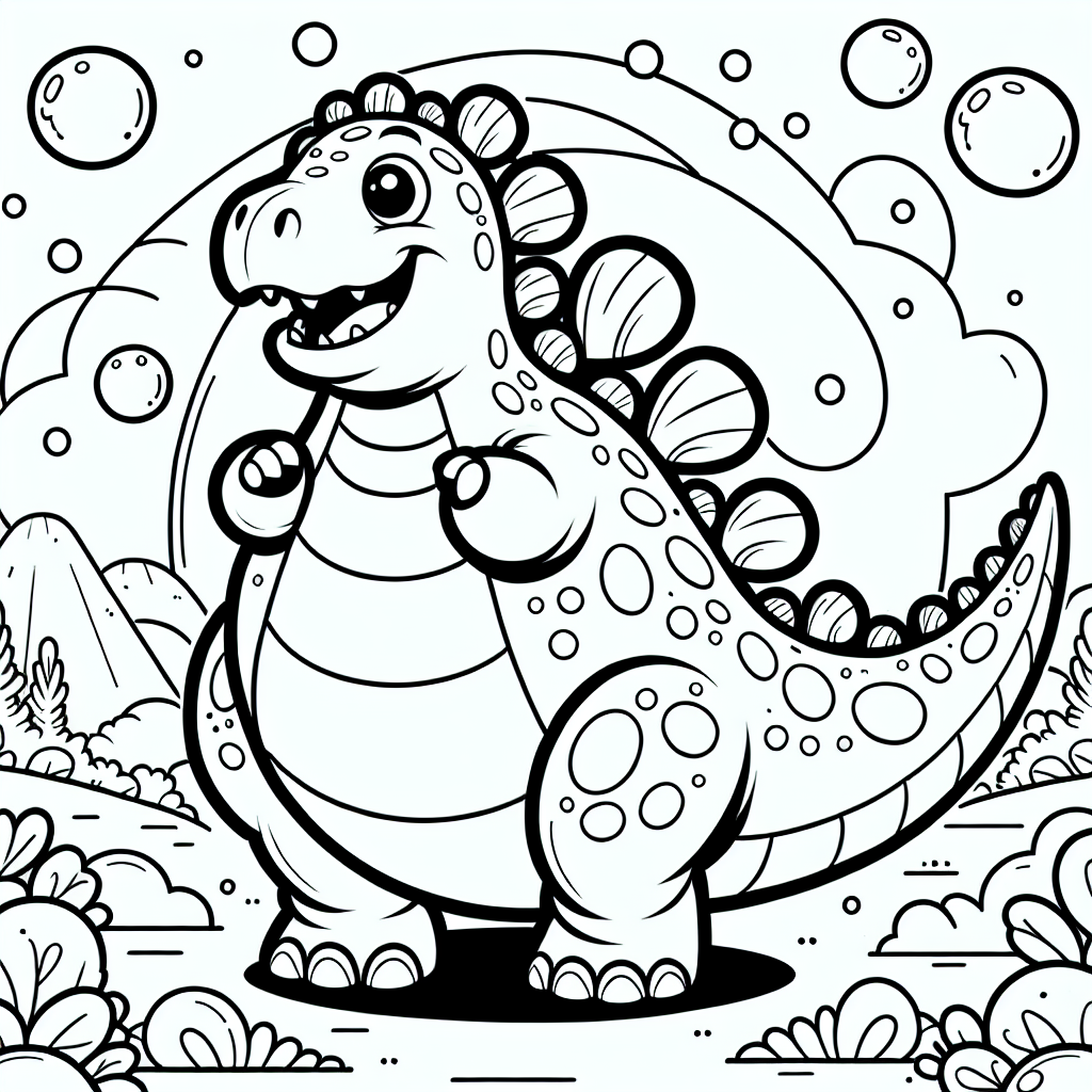 Fröhlicher Hutschmuck - Tags: #Stegosaurus #Dinosaurier #Ausmalbild #Kinder #UrzeitAbenteuer