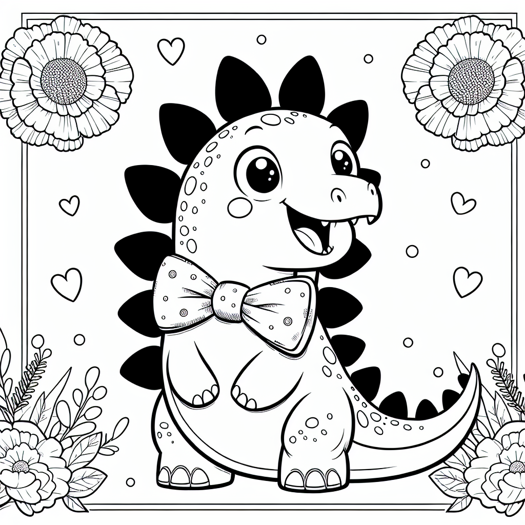 Tauche ein in die aufregende Welt der Dinosaurier! Stell dir vor, du gehst auf eine spannende Reise in die Urzeit und triffst einen ganz besonderen Freund: einen fröhlichen Stegosaurus mit einer schicken Fliege! Dieser Stegosaurus ist nicht nur modisch, sondern auch super interessant. Er spaziert gemütlich durch den Dschungel, umgeben von wunderschönen Blumen, die du nach Herzenslust mit leuchtenden Farben ausmalen kannst.
Der Stegosaurus ist bekannt für seine beeindruckenden Rückenplatten, die wie große Blätter auf seinem Rücken aussehen. Diese riesigen Platten sind perfekt, um sie in all deinen Lieblingsfarben zu gestalten. Wusstest du, dass Stegosaurier Laubfresser waren? Das bedeutet, sie liebten es, Pflanzen und Blätter zu futtern. Achtung, schau dir auch die Schwanzkeule an! Diese ist stark und hilft dem Stegosaurus, sich zu verteidigen.
Mini-Quiz:
1. Was trug der Stegosaurus um seinen Hals?
2. Welche Art von Nahrung mochte der Stegosaurus am liebsten?
3. Was hilft dem Stegosaurus, sich zu schützen?
Viel Spaß beim Ausmalen und Entdecken dieses niedlichen Dinosauriers!