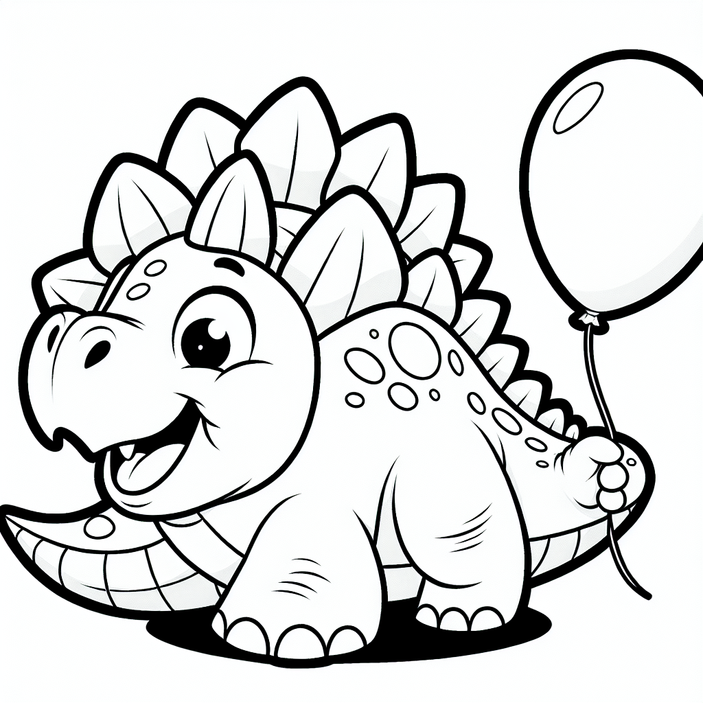 In einer fernen Urzeit lebte ein fröhlicher Stegosaurus namens Spike in einem üppigen Dschungel voller saftiger grüner Pflanzen zum Fressen. Eines Tages fand Spike etwas ganz Besonderes: einen leuchtend roten Luftballon, der vom Himmel über die riesigen Bäume schwebte und sich in einen Ast verfangen hatte.
Aufgeregt schwang Spike seine großen Rückenplatten und nutzte seine mächtige Schwanzkeule, um den Ballon vorsichtig hinunterzuholen. Die anderen Dinosaurier im Dschungel staunten nicht schlecht, als sie sahen, wie Spike seinen neuen Luftballon stolz umhertrug. Obwohl sie wussten, dass Stegosaurier Laubfresser waren, scherzten die anderen Dinos, dass Spike nun auch Ballonfresser geworden sei!
Kinder, beim Ausmalen dieses fröhlichen Stegosaurus-Bildes könnt ihr Spikes Rückenplatten in hellen Regenbogenfarben gestalten und dem Ballon eine leuchtende Farbe geben, vielleicht blau oder gelb, um ihn noch mehr hervorstechen zu lassen. Malt den dichten Dschungelhintergrund in sattem Grün, um die Urzeitlandschaft zum Leben zu erwecken.
Spike und sein Luftballon wurden bald die Attraktion des Dschungels, und es dauerte nicht lange, bis jeder Dino seine eigene Ausmalversion von Spikes Abenteuer hatte.