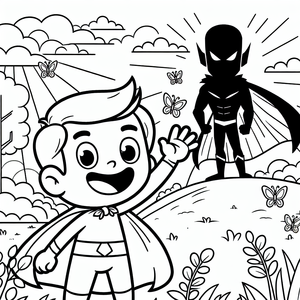 Fröhlicher Superheld auf Frühlingsabenteuer - Superhelden-Abenteuer, Umhang-Windspiel, Frühling-Morgenstimmung, Strahlende-Sonnenstrahlen