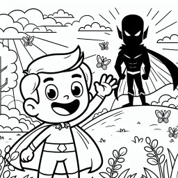 Fröhlicher Superheld auf Frühlingsabenteuer - Superhelden-Abenteuer, Umhang-Windspiel, Frühling-Morgenstimmung, Strahlende-Sonnenstrahlen