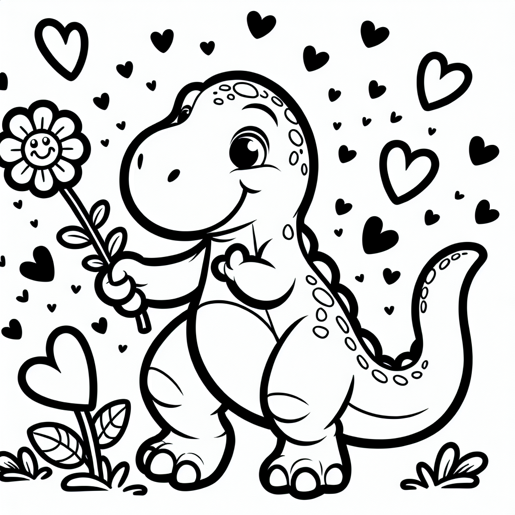 Herziger Blümchenrex - #Freundschaft #Dinosaurier #T-Rex #Blumen #Tanzen