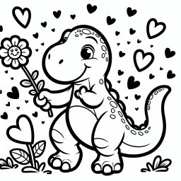 Herziger Blümchenrex - #Freundschaft #Dinosaurier #T-Rex #Blumen #Tanzen