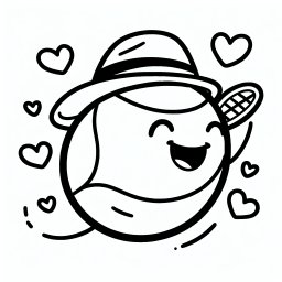 Herziger Balltraum – **Tags:** Tennis, Ausmalbild, Sport, Kinder, Kreativität