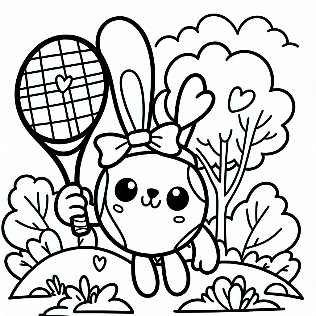 Winkender Tennisball - Tennis, Frühling, Malbuch, Kindgerecht