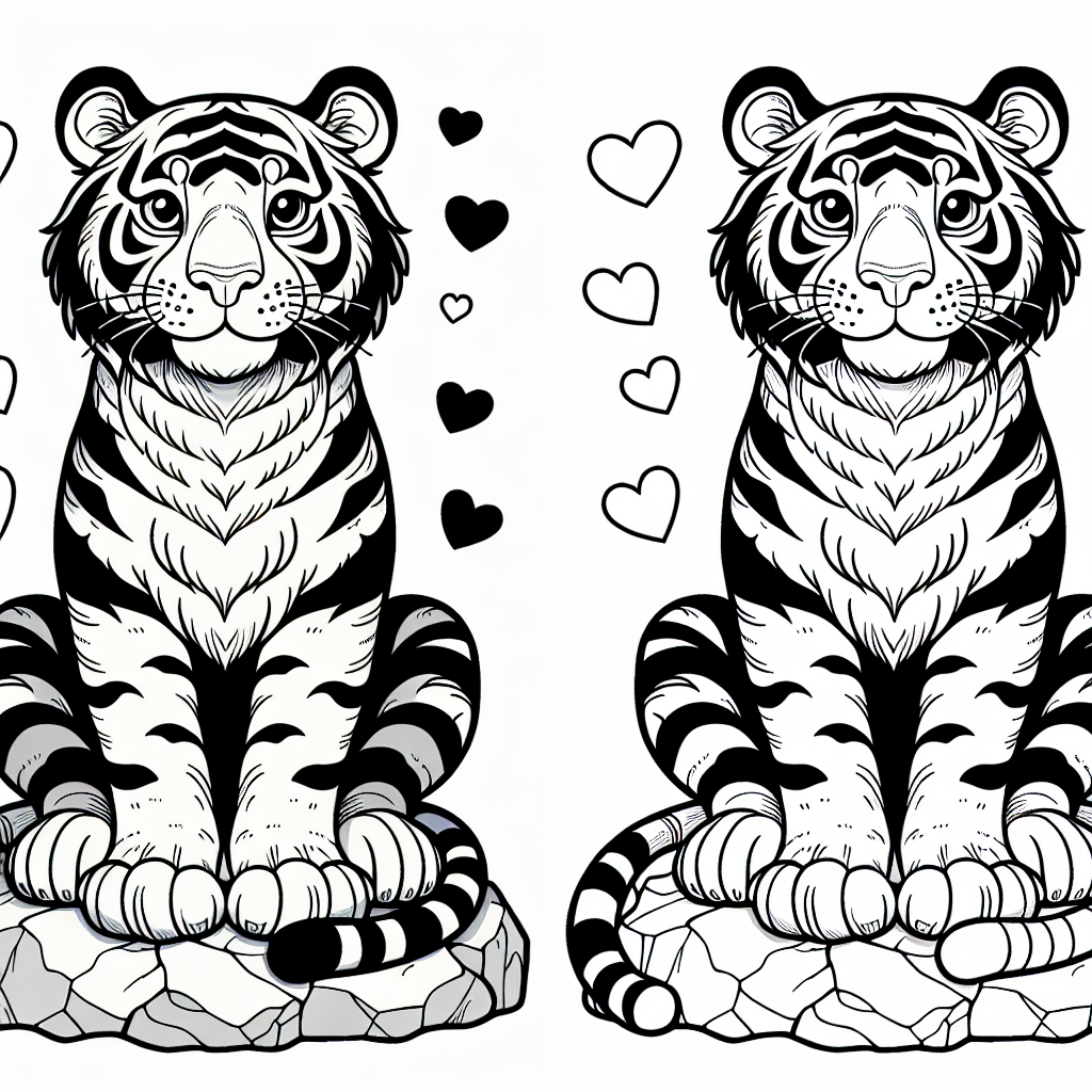 Entspannter Herzchentiger - #Tiger #Freundschaft #DschungelAbenteuer #Papagei #Kindergeschichte