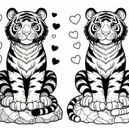 Entspannter Herzchentiger - #Tiger #Freundschaft #DschungelAbenteuer #Papagei #Kindergeschichte