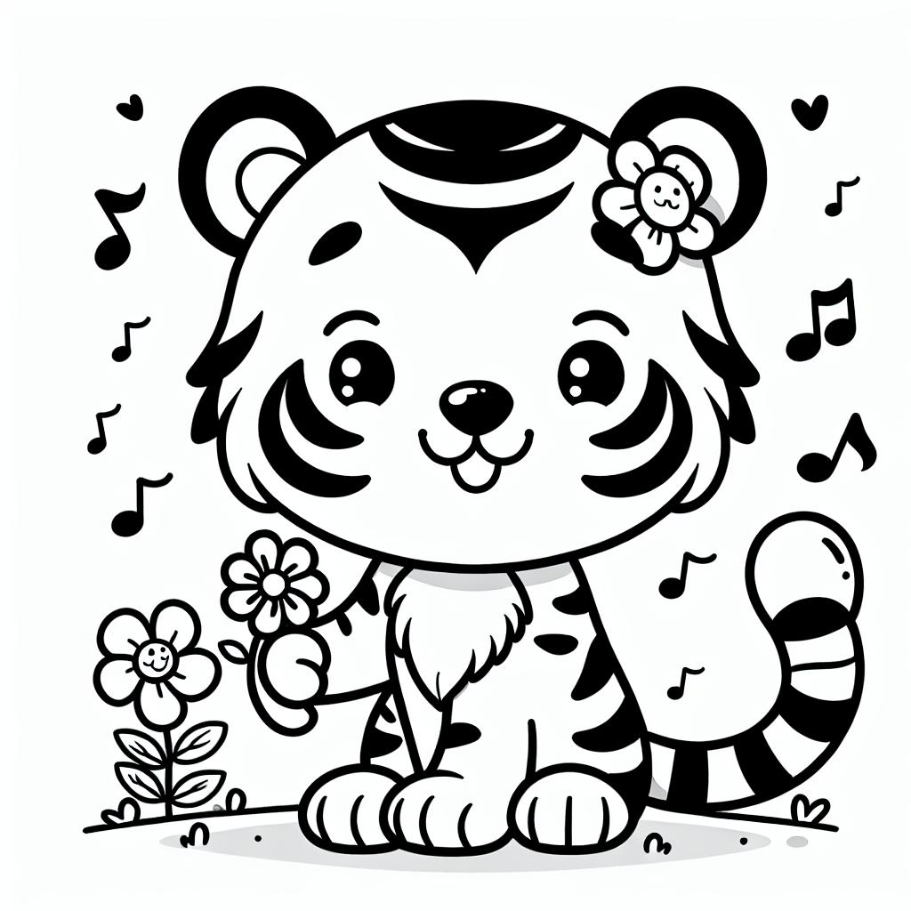 Fröhlicher Tigertanz - #Tiger #Malbuch #Kreativität #Farben #Wissen