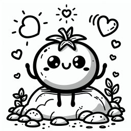Herztomatenfreunde – #Tomaten, #Ausmalen, #Farbenfroh, #FröhlichesPaar, #GartenAbenteuer