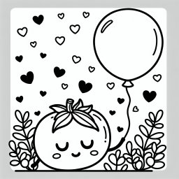 Herztomatenfest – **Tags:** Tomaten, Ausmalbild, Cartoon, Kinder, Kreativität