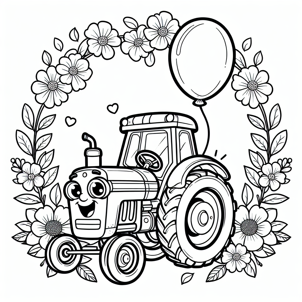 Hier ist eine lustige Malvorlage für Kinder! Du kannst einen fröhlichen Traktor von vorne ausmalen, der von bunten Blumen und einem lustigen Luftballon umgeben ist. Traktoren sind wichtige Fahrzeuge auf einem Bauernhof. Sie helfen den Bauern, schwere Arbeiten auf dem Feld zu erledigen. Mit ihren großen Reifen können sie sogar auf unebenen Böden gut fahren.
Der Traktor in deiner Malvorlage hat ein großes Lenkrad, mit dem man ihn lenken kann. Wusstest du, dass Traktoren manchmal auch Anhänger ziehen? Diese Anhänger helfen, Ernteprodukte wie Gemüse oder Getreide schnell zu transportieren.
Traktoren sind oft in leuchtenden Farben wie Rot, Blau oder Grün zu sehen. Welche Farbe wirst du deinem Traktor geben? Sei kreativ und habe Spaß beim Ausmalen! Vielleicht malst du die Blumen in bunten Farben aus oder entscheidest dich für einen schwebenden, farbenfrohen Luftballon.
Traktoren sind faszinierende Maschinen, die sehr stark und vielseitig sind. Sie sind ein unverzichtbarer Teil des Lebens auf einem Bauernhof.
Viel Freude mit deiner Malvorlage!