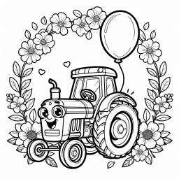 Luftiger Blumenfreund – Tags: #Traktor #Bauernhof #Feld #Anhänger #Kreativität