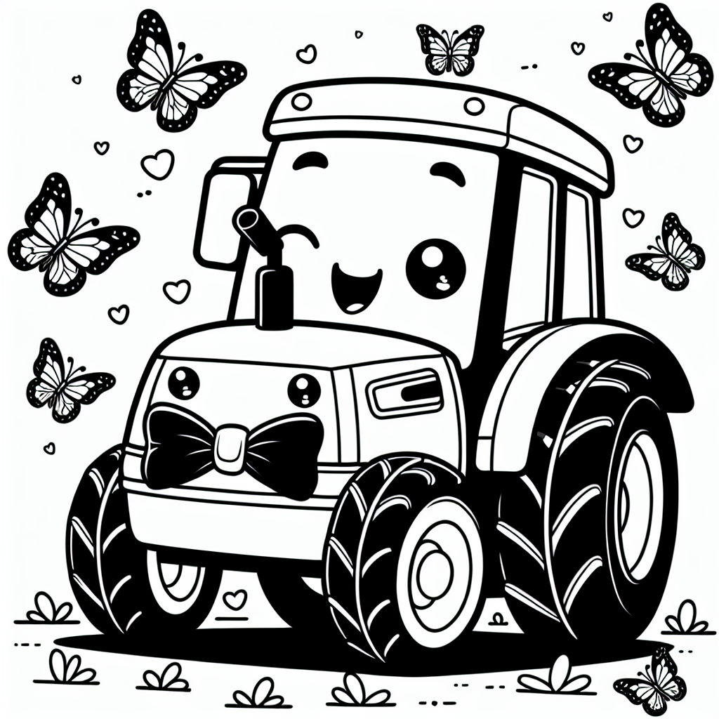 Tauche in die aufregende Welt der Traktoren ein und lass deiner Kreativität freien Lauf! Hier wartet ein fröhliches Ausmalbild auf dich: Ein lustiger Traktor mit einer schicken Fliege, umgeben von flatternden Schmetterlingen. Mit seinen klaren schwarzen Linien ist dieses Motiv perfekt, um deiner Fantasie freien Lauf zu lassen. Male den Traktor in leuchtenden Farben an und verleihe ihm eine ganz persönliche Note. Vielleicht gestaltest du die Fliege in einem auffälligen Rot, während du die Reifen in einem tiefen Schwarz hältst.
Während dein Kind malt, könnt ihr gemeinsam über das Leben auf dem Bauernhof sprechen. Welche Farbe könnte das Feld haben, auf dem der Traktor arbeitet? Welche Aufgaben erledigt der Traktor dort vielleicht, zum Beispiel mit einem großen Anhänger im Schlepptau?
Eltern können die Kreativität ihrer Kinder fördern, indem sie Fragen stellen, die die Vorstellungskraft anregen. Ermutigt euer Kind, sich eine Geschichte zum Bild auszudenken: Wohin fährt der Traktor? Was transportiert er vielleicht? Diese Übung fördert nicht nur die künstlerischen Fähigkeiten, sondern auch die sprachliche und kognitive Entwicklung.
Viel Spaß beim Ausmalen und Entdecken der bunten Welt der Traktoren!