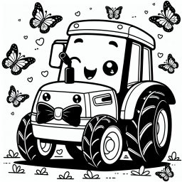 Schmetterlingsschlepper – #Traktor #Bauernhof #Kreativität #Ausmalbild #Kinder
