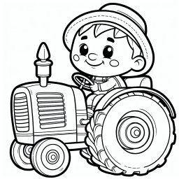 Fröhlicher Hutkumpel – #Traktor, #Bauernhof, #Ausmalbild, #Kreativ, #LustigeGeschichte