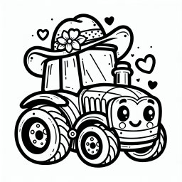 Herziger Huttraktor – #Traktor #Bauernhof #Herzen #Kreativität #Ausmalspaß