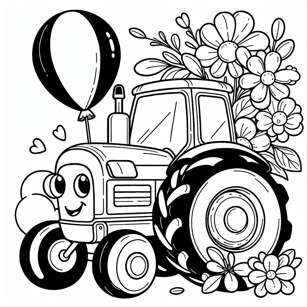 Begib dich auf eine fantasievolle Reise in die malerische Welt der Bauernhöfe mit diesem bezaubernden Ausmalbild! Hier erwartet dich ein fröhlicher Traktor, der mit einem breiten Lächeln über ein blühendes Feld tuckert. Umgeben von duftenden Blumen und einem bunten Luftballon, scheint er bereit für ein neues Abenteuer. Stell dir vor, wie er sanft über die weichen, grünen Wiesen rollt, während die Sonne warm auf seine glänzenden Reifen scheint. Sein Anhänger ist voller Überraschungen, vielleicht beladen mit frischem Heu oder köstlichem Gemüse? Am Lenkrad sitzt ein kleiner Bauer, der lachend grüßt und alle Tiere auf dem Hof erfreut. Vielleicht möchtest du den Traktor in deinem Lieblingsfarbton ausmalen und ihm eine eigene Geschichte geben - über mutige Ausflüge zu verborgenen Ecken des Bauernhofs oder freundschaftliche Rennen mit anderen Traktoren. Lass deiner Kreativität freien Lauf und träume von einem Leben voller Freiheit und Fröhlichkeit inmitten der Natur!