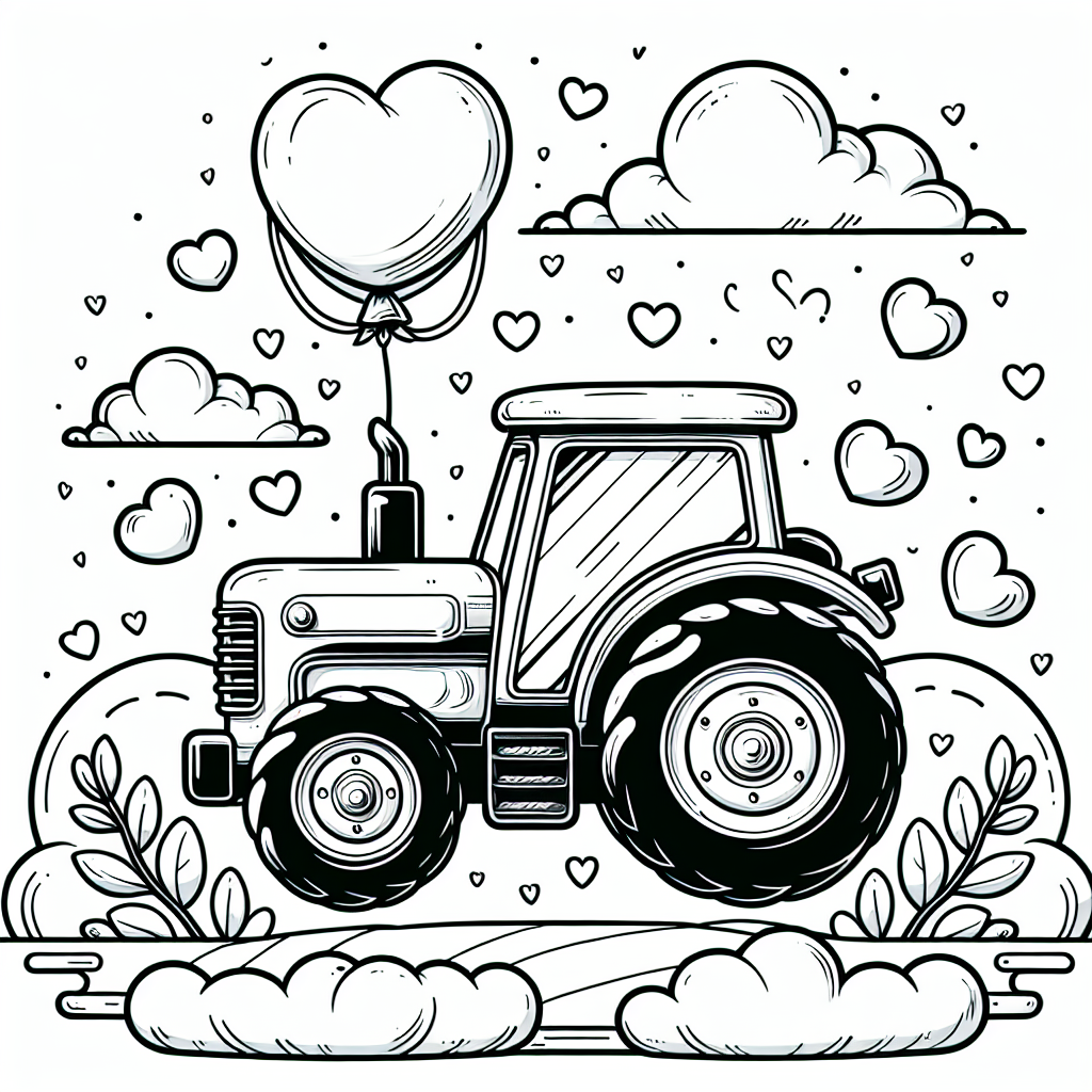Hol dir deine Stifte und Farben bereit! Hier wartet ein niedliches Bild auf dich: Ein fröhlicher Traktor mit einem Herzluftballon schwebt vor dir und freut sich darauf, von dir ausgemalt zu werden. Hast du schon einmal von einem geheimen Treffpunkt auf dem Bauernhof gehört? Jeder Traktor hat seinen liebsten Ort auf dem Feld, wo er sich nach einem langen Arbeitstag ausruht. Dort trifft er sich mit seinen Freunden, den Anhängern und anderen Traktoren, um Geschichten zu erzählen.
Der Traktor auf deinem Bild liebt es, mit seinen dicken Reifen über das Feld zu rollen. Mit seinem stabilen Lenkrad lenkt er sich geschickt um alle Hindernisse herum. Und weißt du, warum der Herzluftballon so wichtig ist? Er zeigt an, dass dieser Traktor voller Liebe für seine Arbeit auf dem Bauernhof ist und jeden Tag aufs Neue Freude daran hat, die Felder zu bestellen.
Jetzt bist du an der Reihe: Lass deiner Fantasie freien Lauf und gib dem Traktor bunte Farben, die ihn zum Strahlen bringen. Vielleicht magst du den Luftballon in leuchtendem Rot oder das Lenkrad in Blau gestalten. Viel Spaß beim Kreativsein!